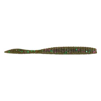 Berkley Powerbait Maxscent 1482224 - Esca morbida a forma di verme piatta, lunghezza 10,2 cm, colore: verde, confezione da 10