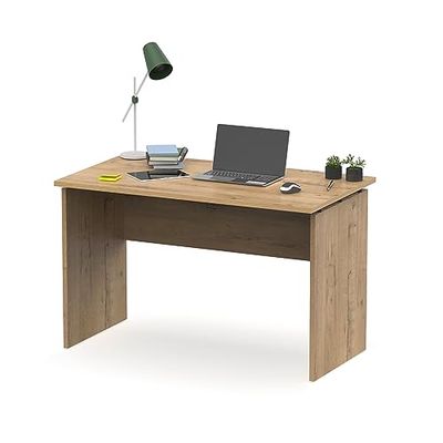 Muebles Pitarch | Table de bureau, bureau, table d'ordinateur ou d'étude, chêne Gold, 76x120x68cm (hauteur x largeur x profondeur) moderne, modèle Teide