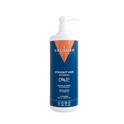 Valquer Formula Zero Shampoo for Straight Hair. Cleanses and protects hair, providing shine and smoothness without frizz. With cotton capsules, panthenol, fucogel, and vitamin E. Vegan. 1L.