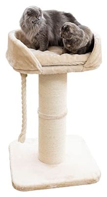 Kerbl Pet Tiragraffi per Animali Domestici Toni XL, Stabile e Stabile, con Colonna Extra Spessa e Morbido Lettino, Adatto per Gatti Maine Coon, 58 x 58 x 93 cm, Beige