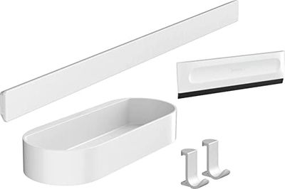 Hansgrohe WallStoris Juego para ducha, set de accesorios baño, blanco mate, 27967700
