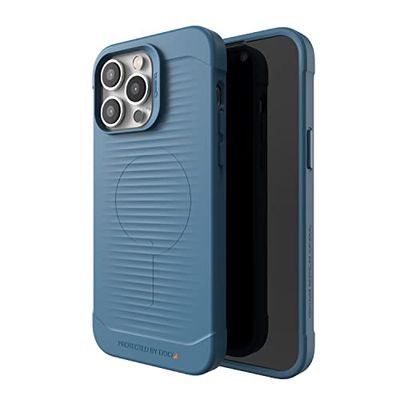 ZAGG Gear 4 Havana Snap D30 - Custodia protettiva compatibile con iPhone 14 Pro Max, sottile, antiurto, ricarica wireless, colore: Blu