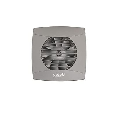 Cata/UC-10 Timer Hygro/Turbina Room/Bagno/WC/ventilatore/Velocità regolabile Ventilatore da bagno 6 livelli/26 dB/110 m³/h/Cuscinetto a sfere (grigio/argento)