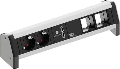 Bachmann 9020183" Desk tafelaansluitvelden set, aardecontact, 1x USB-lader, 2X ABD GST18, zwart