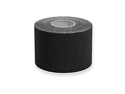 Gima - Ruban de Kinésiologie Ultra Adhésif, Hypoallergénique Imperméable et Élastique jusqu'à 160%, Epaisseur 0.48 mm, Dimensions : 5 m x 5 cm, Couleur Noir, pour Sports et Physiothérapie, 1 Rouleau