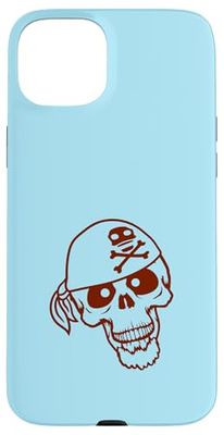 Chapeau de Pirate Squelette Halloween Foulard drôle Bande dessinée Coque pour iPhone 15 Plus