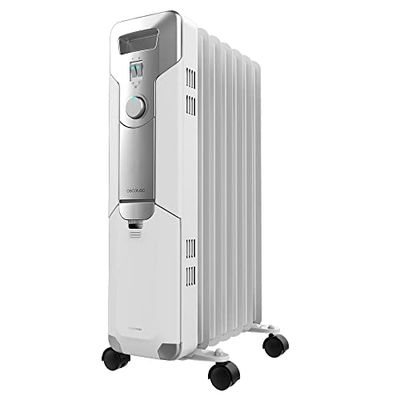 Cecotec ReadyWarm 7000 Space Elektrische Olie Radiator. 7 Modules, Laag stroomverbruik, 1500 W, 3 niveaus, Kabelopvang, Beveiliging, Wielen, 15 m2