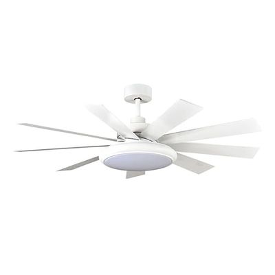 Eden pulse Ventilateur blanc 36 W 9 pales blanc hêtre, 6 vitesses, 3 températures, télécommande, 41,4/58,8 x 132 x 132 cm