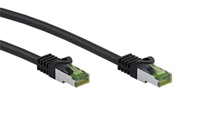 goobay 61099 – CAT 8.1 råkabel – nätverkskabel/LANkabel – höghastighet 40 Gbits patchkabel med S/FTP PiMF skärning/svart/15 m