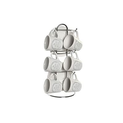 DKD Home Decor Set de Tasses avec Assiettes, Estándar
