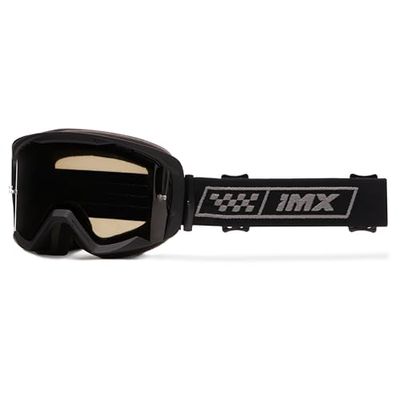 IMX RACING Endurance Occhiali da Moto | Spugna a Triplo Strato | DualLens Rivestimento Antigraffio AntiFog | Banda Larga 40 mm con Stampa in Silicone | Due Lenti Incluse