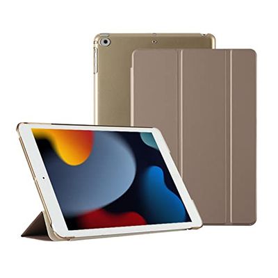 HUEZOE Funda para iPad 9.7 Pulgadas 2018/2017 - Funda Protectora Ultrafina, Soporte Plegable Smart Cover Auto Sleep/Wake para iPad 6ª/5ª generación, Oro