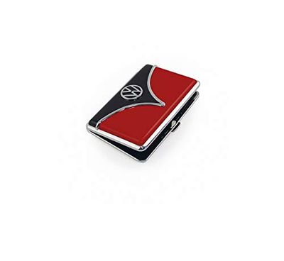 Brisa VW Collection - Estuche para Tarjetas de Visita Volkswagen con Frente Elegante de T1 Bus 10,8 cm (Rojo y Negro)