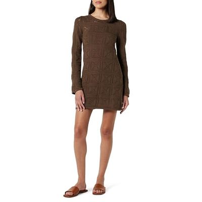 The Drop Robe Micro Courte en Crochet pour Femme, Laney, Café, Taille S