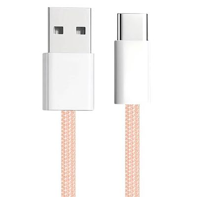 APM 600403 Kabel type C - oplaadkabel en synchronisatiekabel - USB A-stekker en USB C-stekker - oplader voor apparaten met type C - compatibel met smartphone en tablet - 1 m - roze