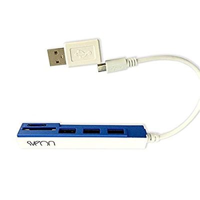 Sveon SCT031 USB 2.0 480Mbit/s Azul, Color blanco - Concentrador (USB 2.0, USB 2.0, USB, MicroSD (TransFlash), MicroSDHC, MicroSDXC, SD, SDHC, SDXC, Azul, Color blanco, Estado)