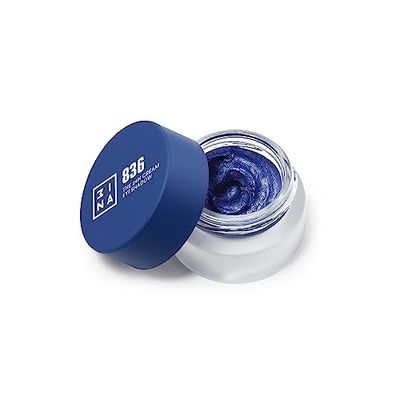 3ina MAKEUP - The 24H Cream Eyeshadow 836 Dark blue Longwearing & Waterproof Fast Drying Formula Creamy Texture Highly Pigmented Matte and Shimmer Finish Vegan Cruelty Free, 3 g (Pack of 1)