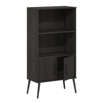 Furinno Midden-eeuwse stijl Accentkast met houten poten, ingenieurd, Espresso