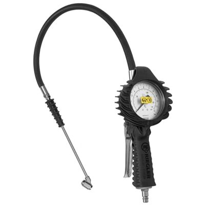 Standaard handbandenvulmeter, tankstationstekker, slang draaibaar, mano Ø 80 mm, geijkt, 0-12 bar/170 psi, steeknippel NW 7,2
