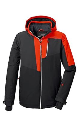 killtec Uomo Giacca da sci/giacca funzionale con cappuccio e paraneve con chiusura a cerniera KSW 76 MN SKI JCKT, dunkelorange, L, 41964-000