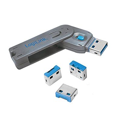 Logilink USB Port per Blocco di Sicurezza Grau 1x Schlüssel, 4X Schlösser