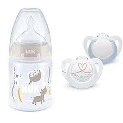 Smoczek dla niemowląt NUK for Nature, Kolor Off-White, 2 sztuki & Smoczek dla niemowląt NUK Star, 2 sztuki