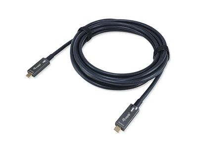 Equip 119462 actieve optische USB-C-naar-C-kabel, stekker/stekker, 10 m, PD 60 W, 4K/60 Hz, 10 Gbit/s, Video+Data + PD