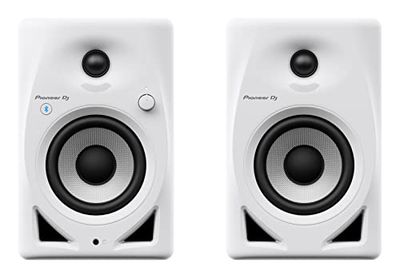 Pioneer DJ DM-40D-BT-W Sistema Monitor da Tavolo con Funzionalità Bluetooth, Altoparlante da 4 pollici, Bianco