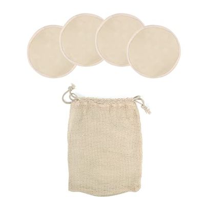 Jané Zoogcompressen, wasbaar en herbruikbaar, set van 4 stuks, maat L, diameter 12 cm, cup B-D, beige