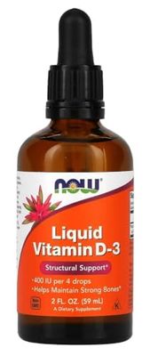 Now Foods – Vitamin D-3 Liquid | Immune Support and Bone Health – 400 IU, 59 ml
