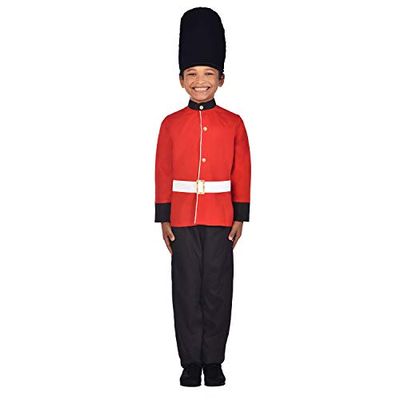 (PKT) (9909017) Costume da guardia reale e cappello per bambini (10-12 anni)