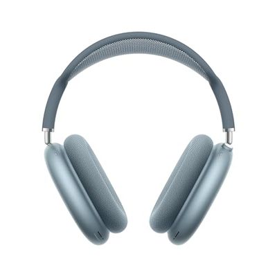 Apple AirPods Max Cuffie wireless over-ear, Cancellazione attiva del rumore di livello pro, Modalità Trasparenza, Audio spaziale personalizzato, Ricarica USB-C, Cuffie Bluetooth per iPhone, Azzurro