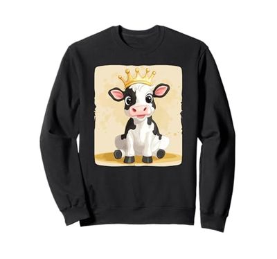 Divertente costume da mucca con corona, per ragazzi e ragazze Felpa