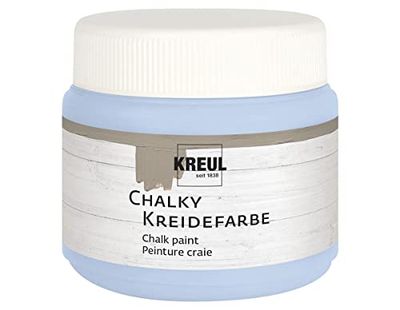 KREUL 75316 - Tinta de giz azul vintage em lata de plástico de 150 ml, cor suave-mate, opaco cremoso, secagem rápida, para efeitos de aparência usada, azul, 150