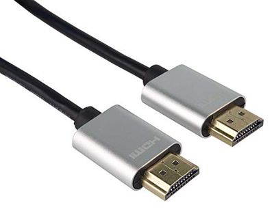 PremiumCord Cabo HDMI Slim 4K de alta velocidade, M/M, 10,2 Gbps com Ethernet, compatível com vídeo 4 K@30 Hz, Full HD 1080p, Deep Cor, ARC, HDR, Dolby HD, conectores banhados a ouro, preto/prateado,