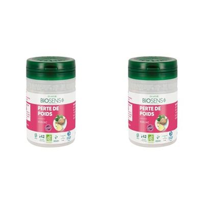 Biosens - Gélule végétale Perte de poids - Konjac - Certifié Bio AB Vegan - Fabriqué en France - Programme de 21 jours - 42 gélules (Lot de 2)