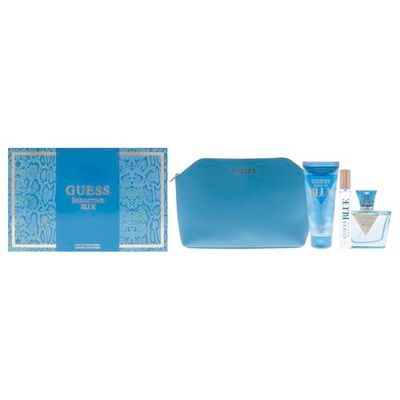 Guess Seductive Blue by Guess for Women - 4 Pc Gift Set 2.5oz EDT Spray, 3.4oz Body Lotion, 0.5oz EDT Spray, Pouch