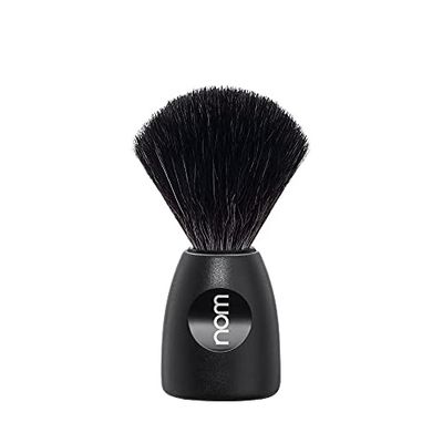 nom Lasse Vegan Black Fibre Shaving Brush (Handle: Black)