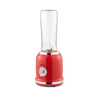 GEEPAS Personal Blender 2 Speed Smoothie Milkshake Maker with Pulse Function - Mini Travel Blender for Protein Shakes with 2 Easy to Clean BPA Free Tritan Sports Bottles 0.6L, 300W, Red
