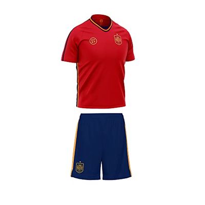 smartketing Babykit Replika Barnens första kit av det spanska fotbollslandslaget i VM 2022, Unisex spädbarn, Röd-blå, 14