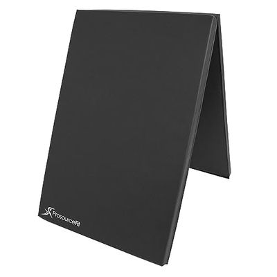 ProsourceFit Bi-fold opvouwbare dikke oefenmat 15,5 cm x 2 cm met handgrepen voor MMA, gymnastiek core work-outs, zwart