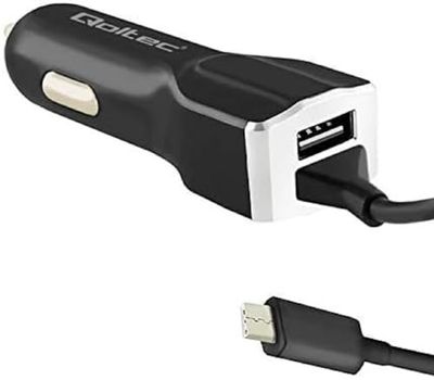 Qoltec Car Charger | 12V-24V | 5V/3.4A | USB + USB typC