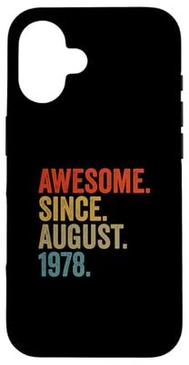 Awesome Since August 1978 44th Birthday Vintage Retro Case for iPhone 16