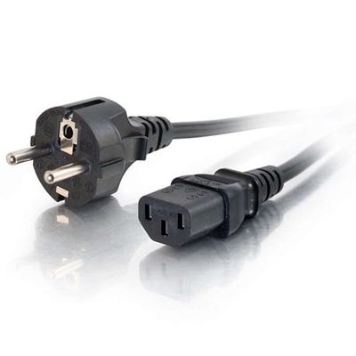 C2G Câble d'alimentation de 2M (IEC320C13 à CEE 7/7 Schuko) 6 pi Convient pour PC, Moniteurs, Appareils électroménagers. Cordon d'alimentation, Noir
