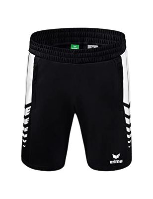 Erima Six Wings Worker Pantaloncini, Uomo, Nero/Bianco, L