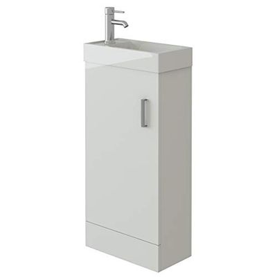 VeeBath Sheen Mueble de baño para Lavabo de 400 mm, Madera MDF, Blanco