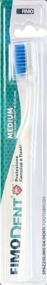 Fimodent Medium Spazzolino con Sistema Protezione Gengive e Denti - Dotato di 1509 Setole UltraX con Durezza Media Delicate su Gengive e Smalto - Colore Bianco Azzurro