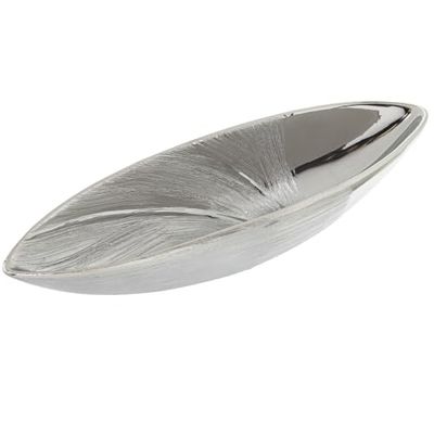 Alexandra House Living Centre de Table argenté céramique 9 x 36 x 11 cm