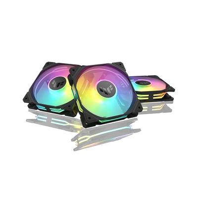 ASUS TUF Gaming TR120 ARGB Triple Pack Black Edition 120mm Fans (28mm Frame, 3.3mm High Static Pressure H2O, Dual Layer LED Matrix, Aura Sync, PWM Fan Control)