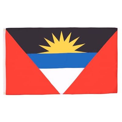 AZ FLAG - Bandera Antigua Y Barbuda - 150x90 cm - Bandera Antiguana 100% Poliéster Con Ojales de Metal integrados - 110g - Colores Vivos Y Resistente A La Decoloración